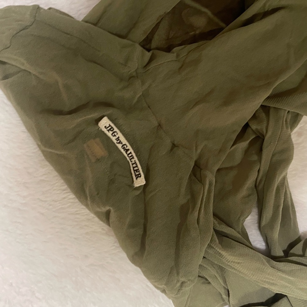 Jean Paul Gaultier Olive Green Graphic Top - Picture 4 of 5